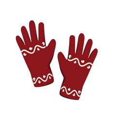 Obraz premium Knitted winter gloves. A winter accessory.Vector illustration highlighted on a white background.