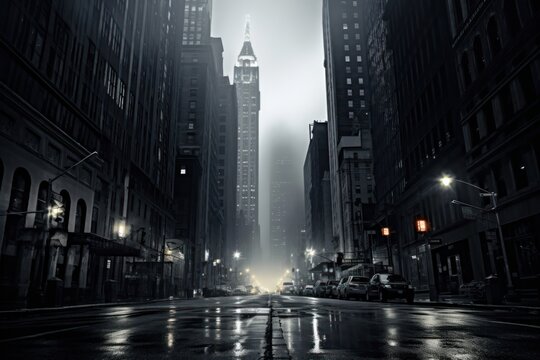 Fototapeta Downtown Manhattan NYC transportation architecture neighborhood.