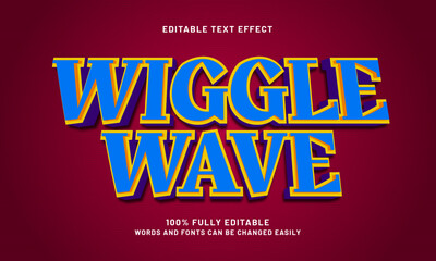 wiggle wave editable text effects with a nice and kids theme