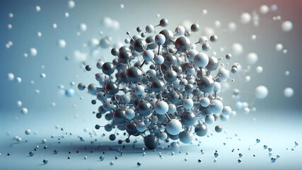 A highly detailed 3D illustration depicting molecular and atomic structures.