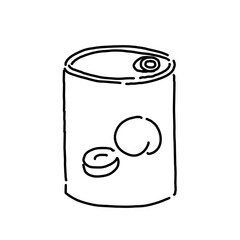 シンプルな桃の缶詰のイラスト