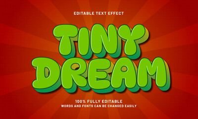 tiny dream editable text effects with a kids and nice theme