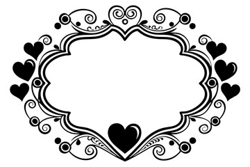 Happy valentine's day typography and love theme silhouette vector art illustration