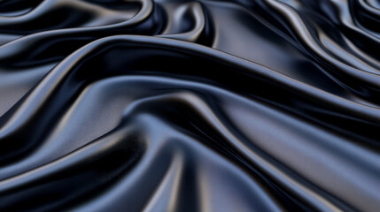 Obraz premium Luxurious silk fabric folds in deep navy blue