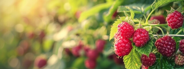 Blackberries grow in the garden. Ripe and unripe blackberries on a bush. selective focus. Generative AI,