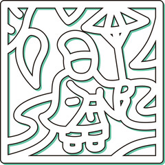 カラーシャドウ正方形ミニ花札アイコン　霜月　栃　11月　小野道風　栃に小野道風