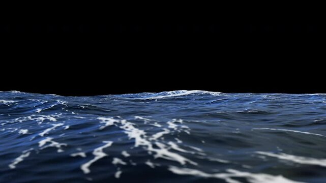 Ocean Water Waves With Alpha Channel