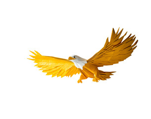 Obraz premium origami eagle on istolated background 