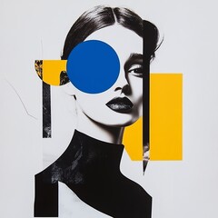 A fashion portrait in the style of minimalist collor