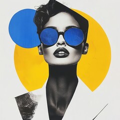 A fashion portrait in the style of minimalist collor