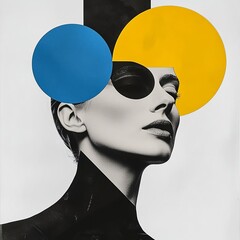 A fashion portrait in the style of minimalist collor