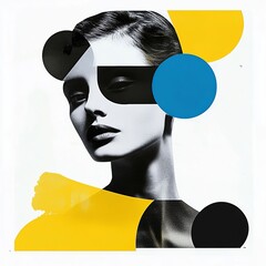A fashion portrait in the style of minimalist collor