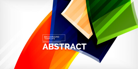 Colorful geometric abstract shapes. Illustration For Wallpaper, Banner, Background, Card, Book Illustration, landing page