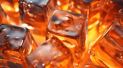 Cocktail ice cubes filled with syrup The colors are stunning and beautiful.