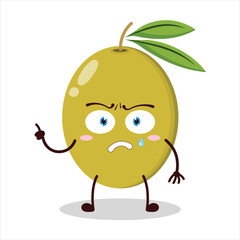 Obraz premium cute weird expression of olive character