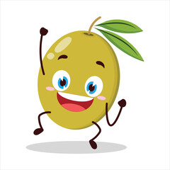 cute hurray victory expression of olive character