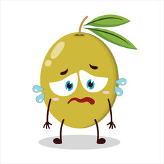 cute depressed expression of olive character