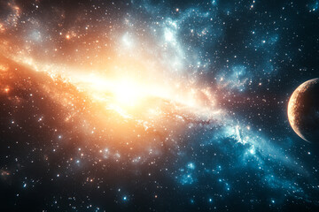 Obraz premium Cosmic Galaxy with Stars and Nebula Clouds