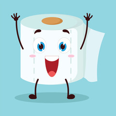 cute rise hand happy expression of olive character