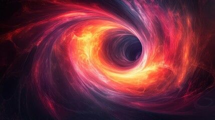 Abstract representation of a swirling vortex or black hole in space.