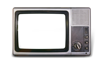 vintage television isolated on white background. This has clipping path.