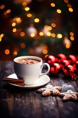 Obraz premium Coffee cup decoration christmas.