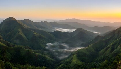 Obraz premium Green Hills and Dense Forests of the Atakora Mountains