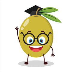 Obraz premium cute graduation college student expression of olive character
