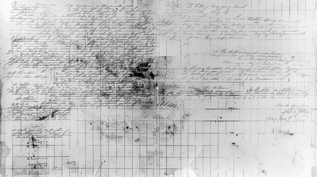 An old handwritten document with smudges and ink blots, showing intricate details of cursive script in a vintage style layout.