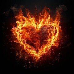 Fototapeta premium burning heart on black. Generative AI (생성형 AI)