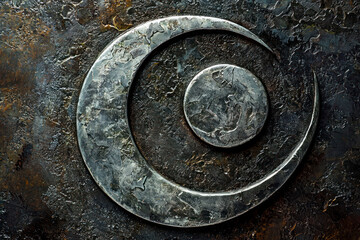 Fototapeta premium Circles spiral steel background.