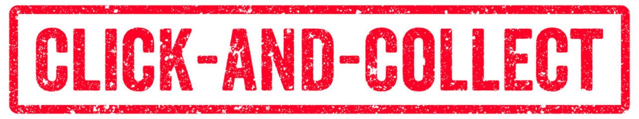 Click-and-collect Stamp Transparent Seal, Red Grunge Click-and-collect Word Rubber Stamp Seal