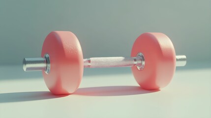 Naklejka premium aktywny styl życia, fitness, hantle, trening, zdrowie, wellness, ikona 3D, pastelowe kolory, minimalistyczne, siłownia, ćwiczenia, siła, wytrzymałość, sport, aktywność fizyczna, zdrowe nawyki, motywac