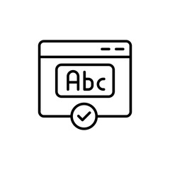 Grammar check outline icons, minimalist vector illustration ,simple transparent graphic element .Isolated on white background