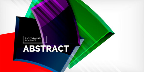 Vector abstract color geometric shapes. Illustration For Wallpaper, Banner, Background, Card, Book Illustration, landing page