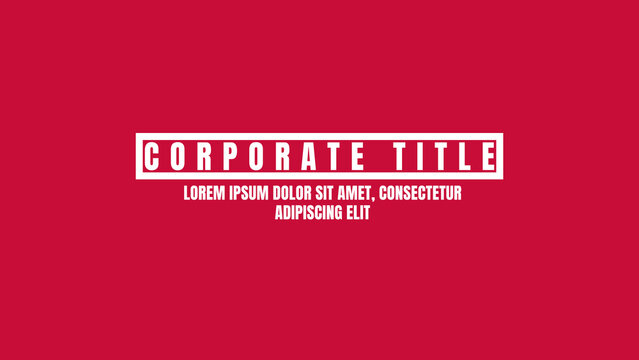 Corporate Title | Clean Text Animations Designed to Elevate Corporate Messaging