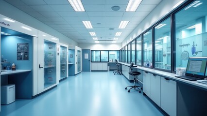 Fototapeta premium Futuristic space station interiors merge cutting-edge technology with functional design. Perfect for sci-fi productions and architectural visualization, featuring living spaces and research facilities