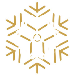Snowflake golden white shape lines winter season decoration illustration