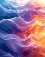 Obraz premium Serene Flowing Waves in Soft Color Gradients
