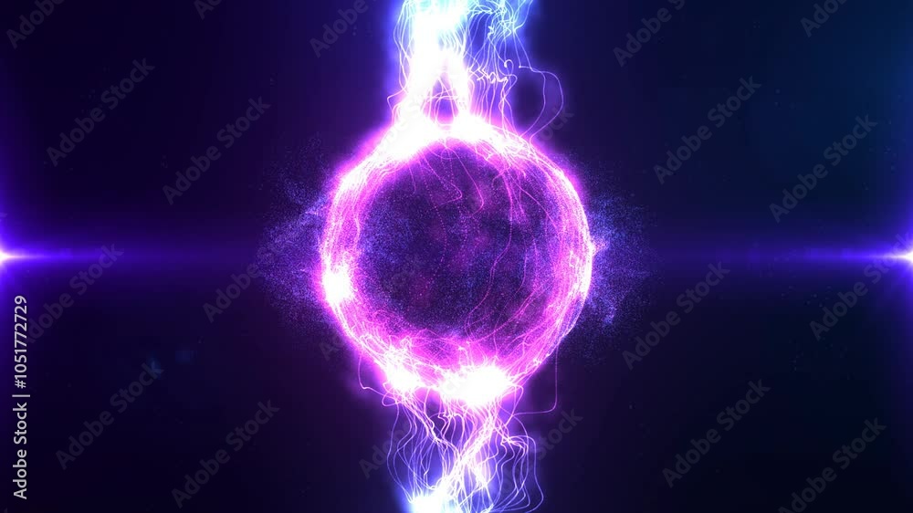 Canvas Prints abstract surreal blue energy particle animation, colorful motion graphic background, 4k loop