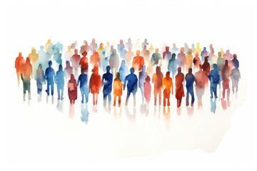 Crowd togetherness silhouette abstract.