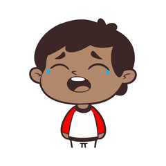Fototapeta premium little child crying, colored vector illustration on a white background, expressive moment with teary eyes. themes of emotion, childhood, innocence