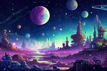 Naklejka premium Astronomy outdoors night space.