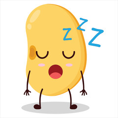 cute rest expression of soy bean character