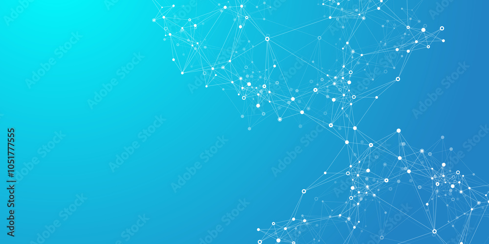 Poster Global network connection banner design template. Header social network communication in the global business concept. Big data visualization. Internet technology