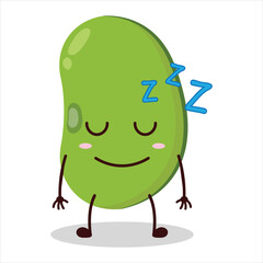 cute sleep expression of mung bean  character