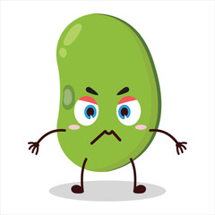cute irritated expression of mung bean  character
