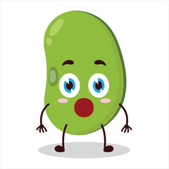 cute shocked expression of mung bean  character