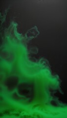 Radioactive green haze spreading across a plain black background