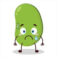 cute nervous expression of mung bean  character